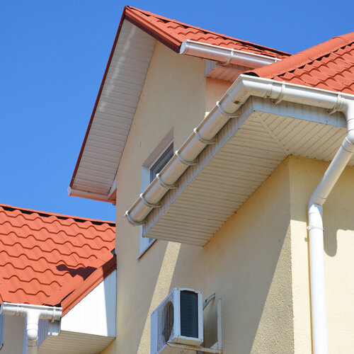 gutter attached to a home's soffit and fascia
