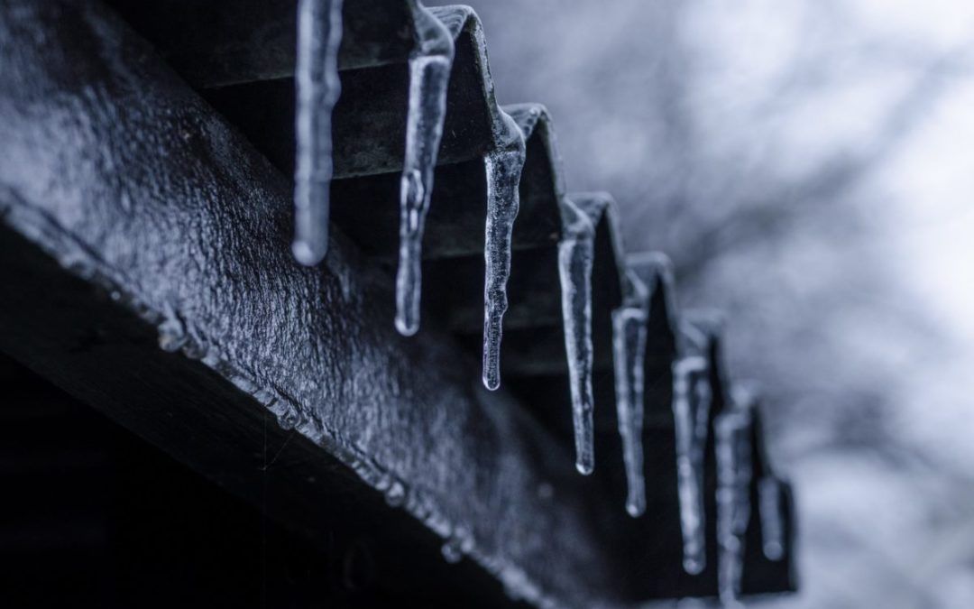 icicle covered metal roof