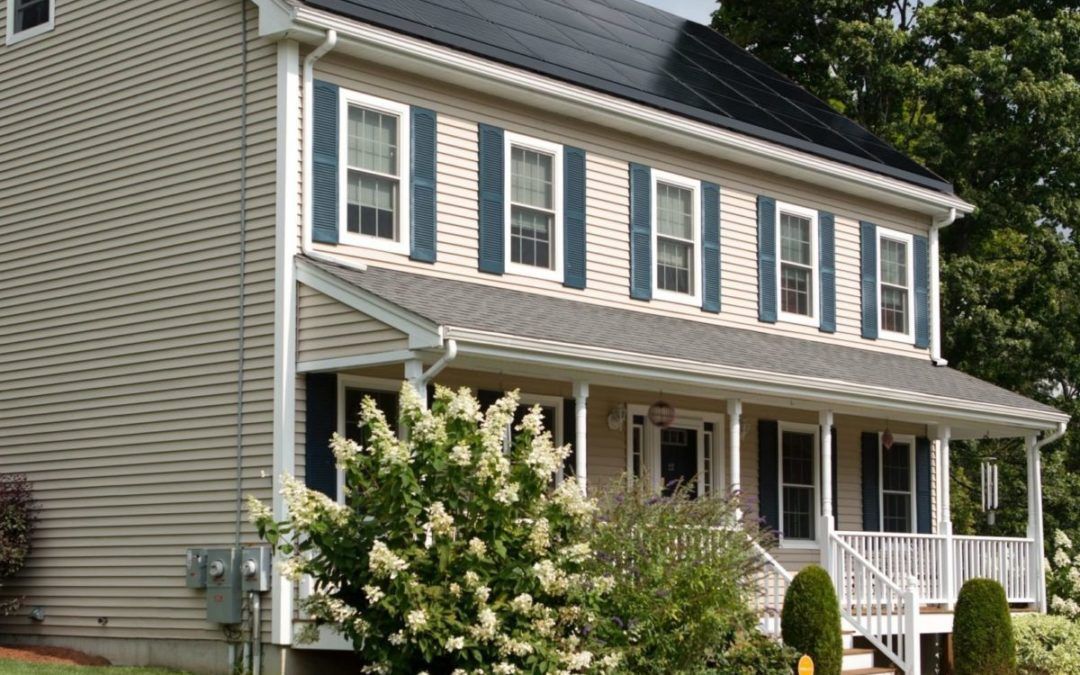 home with beige siding